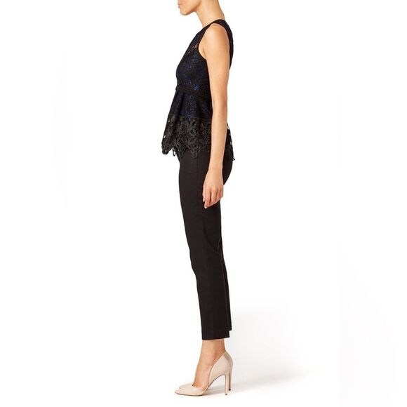 Nanette Lepore Lace Crochet Top Sz 4 Corset Peplum Blouse Dark Romantic Feminine - Picture 6 of 11